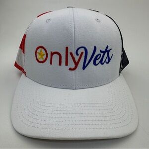 Only Vets Mens Baseball Cap Hat Patriotic Embroidered Curved Bill Snap Back